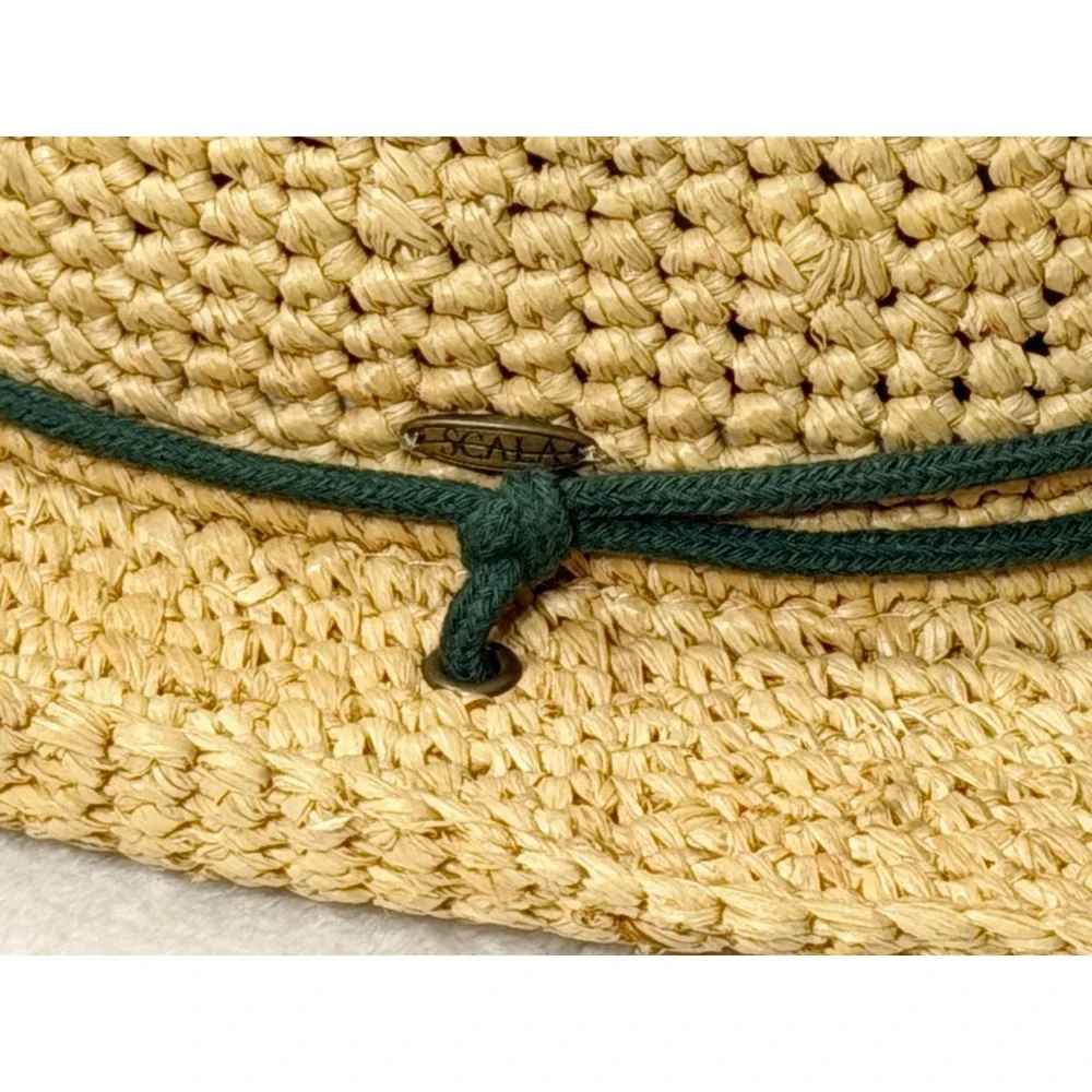 Scala Women's Crocheted Twisted Raffia Outback Beach Sun Hat High End Timeless